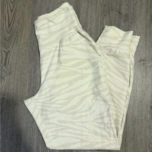 Old Navy Cream Zebra-Print Track Joggers